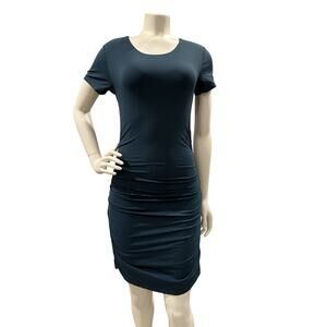 Babaton Green T Shirt Dress Ruched Bodycon Covet Short Sleeve Sz Medium